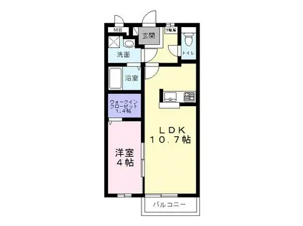 グレイス高見の里杉井(1LDK/2階)の間取り写真