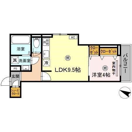 TORISIA今川(1LDK/2階)の間取り写真