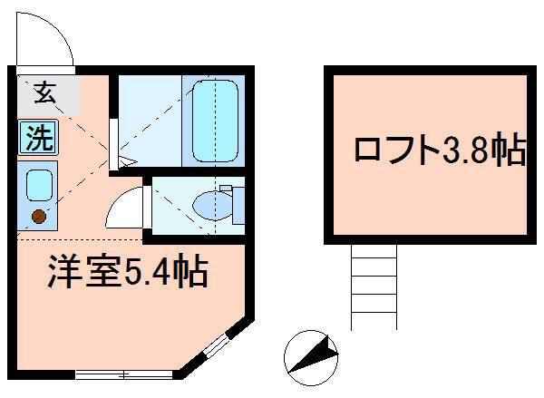 クレールプレイス白楽(ワンルーム/2階)の間取り写真