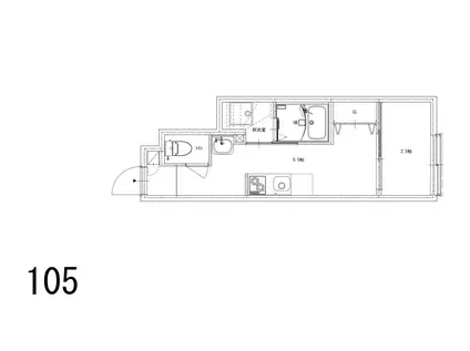 ソルナクレイシア桜新町II(1DK/1階)の間取り写真