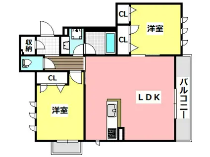 フォレストガーデンノース(2LDK/1階)の間取り写真