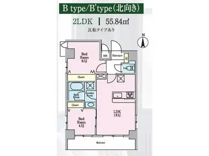 NINE-HARVEST NINE-HARVEST(2LDK/6階)の間取り写真