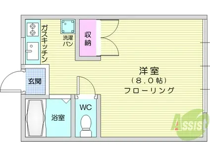シャトレーⅠ青山(1K/2階)の間取り写真