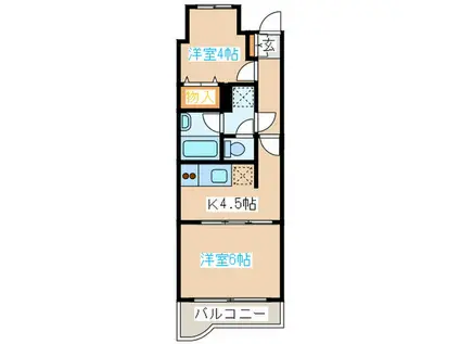 ダイアパレスステーションプラザ名取(2K/3階)の間取り写真