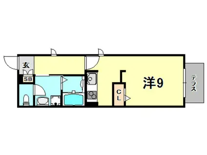 ネスト甲子園(ワンルーム/1階)の間取り写真