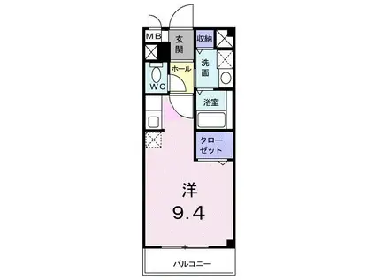 センチュリー21J(ワンルーム/2階)の間取り写真