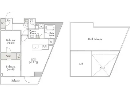 ルミーク関内II(2LDK/10階)の間取り写真