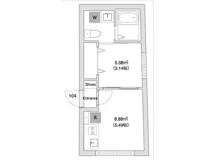 ロータス武蔵小山III(1DK/1階)の間取り写真
