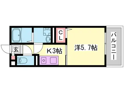 レナータレジデンス(1K/1階)の間取り写真