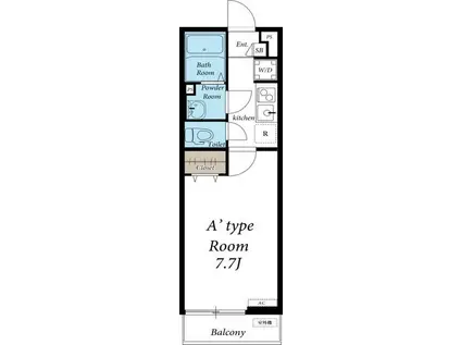 ツヴァイテンス(1K/2階)の間取り写真