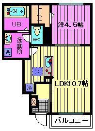 セレーネ(1LDK/1階)の間取り写真