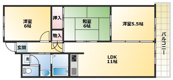 グレース鈴鹿(3DK/2階)の間取り写真