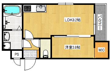 MOVE古江西町(1LDK/2階)の間取り写真