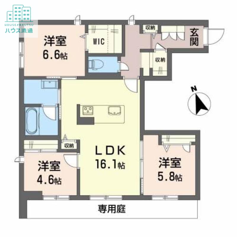 シャーメゾンクージースクエア(3LDK/1階)の間取り写真
