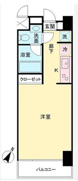 グレンパーク秋葉原イースト(ワンルーム/8階)の間取り写真