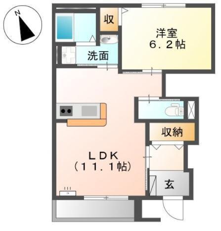 サクラーレ(1LDK/1階)の間取り写真