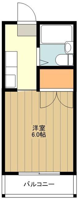 ジュネス昭島(1K/1階)の間取り写真