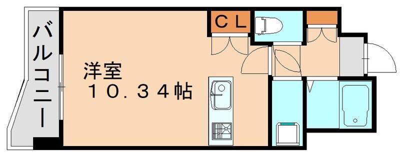 サンラビール小倉(ワンルーム/2階)の間取り写真