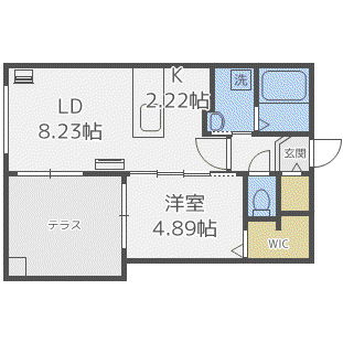 KCU弐番館(1LDK/3階)の間取り写真