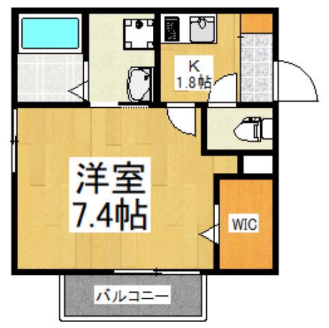 フォレスト小平II(1K/2階)の間取り写真