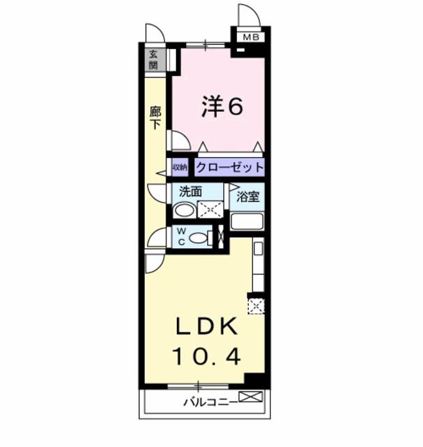 メゾン・ド・リズ(1LDK/1階)の間取り写真