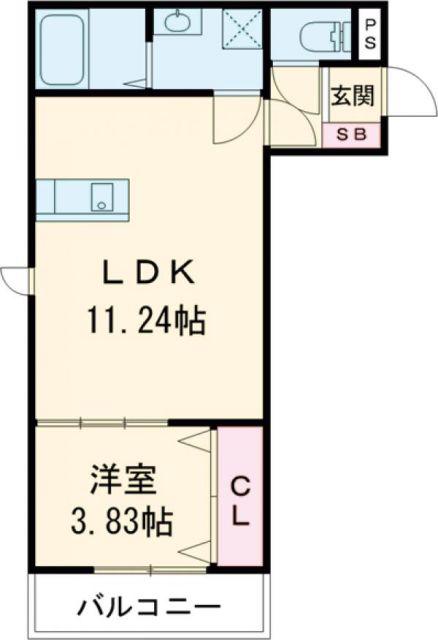 THE NOBLES秋葉町(1LDK/3階)の間取り写真