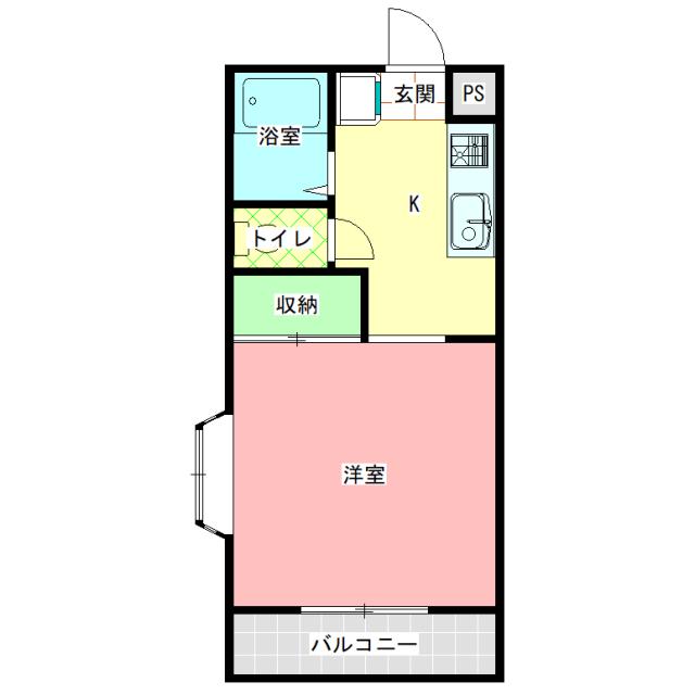 シャトー130(1K/2階)の間取り写真