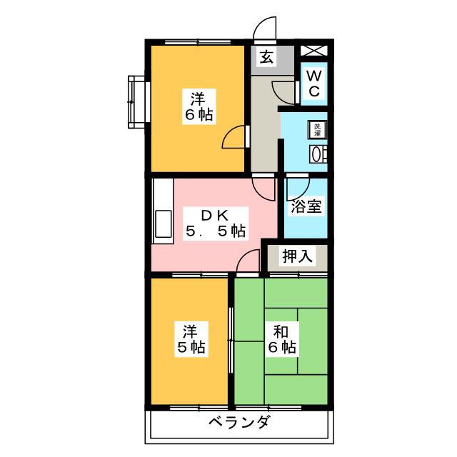 シティリバー(3DK/3階)の間取り写真