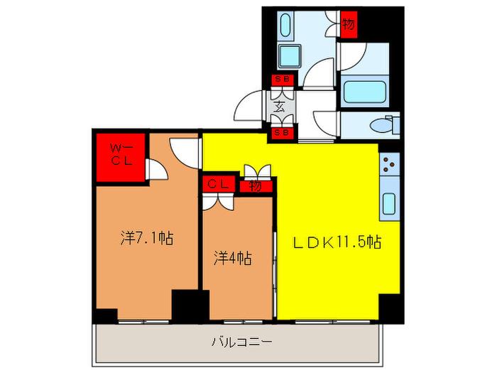 BRILLIA IST 赤羽(2LDK/10階)の間取り写真