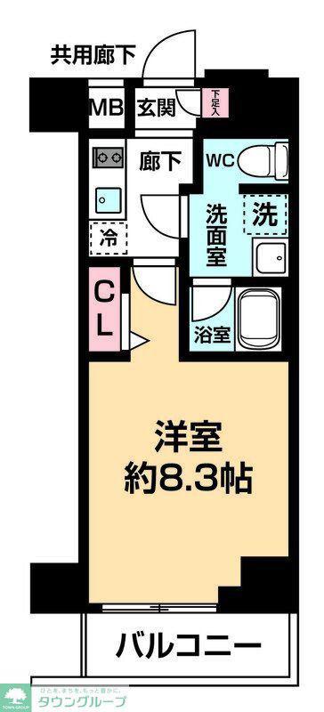 ARCOBALENO KANAMACHIII(1K/14階)の間取り写真