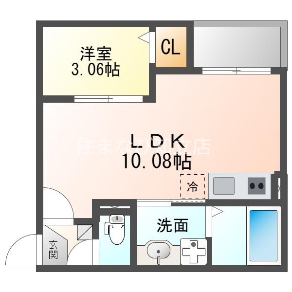 JACK HINODEI(1LDK/3階)の間取り写真