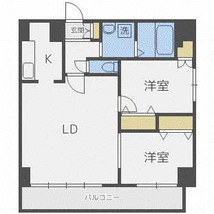 ハイムエルデZW(2LDK/5階)の間取り写真