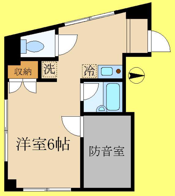 西武拝島線 小川駅(東京) 徒歩6分 3階建 築27年(ワンルーム/2階)の間取り写真