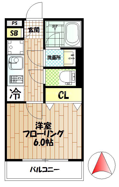LINUSII(1K/1階)の間取り写真
