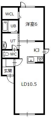 FIT211(1LDK/2階)の間取り写真
