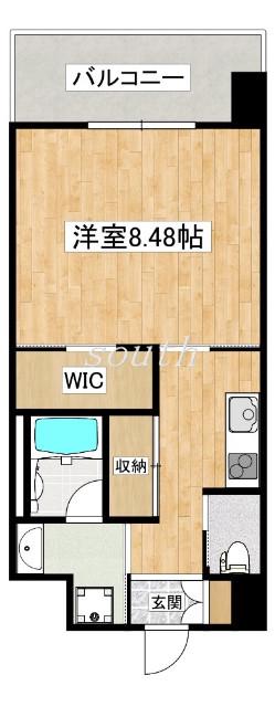 PHOENIX CLOVE TOMOI(1K/8階)の間取り写真