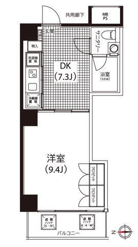 クイズ恵比寿(1DK/8階)の間取り写真