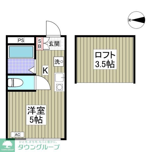 G・Aヒルズ金沢文庫(ワンルーム/2階)の間取り写真