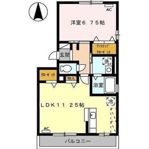 ジュノウタウン B(1LDK/2階)の間取り写真