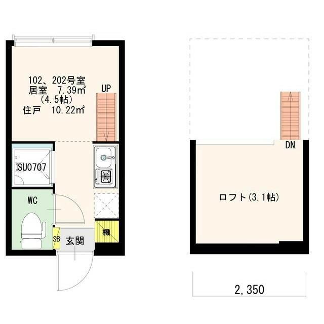 STAGE北新宿(ワンルーム/1階)の間取り写真