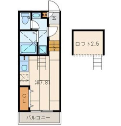 メゾンヴェルトゥ(ワンルーム/2階)の間取り写真