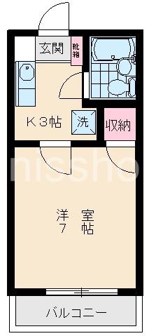 ツインテラス鷺宮(1K/1階)の間取り写真