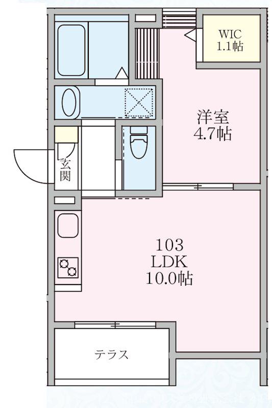 SERES PROMENADE(1LDK/2階)の間取り写真