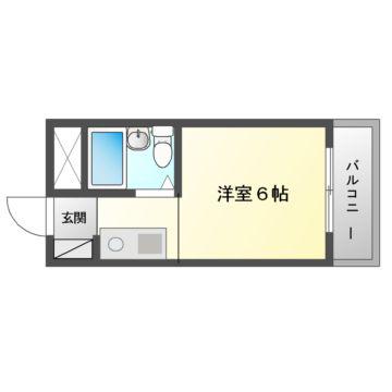 ヴィラ守口(1K/3階)の間取り写真