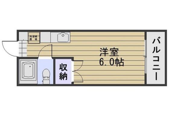 ピジョン浜(ワンルーム/1階)の間取り写真