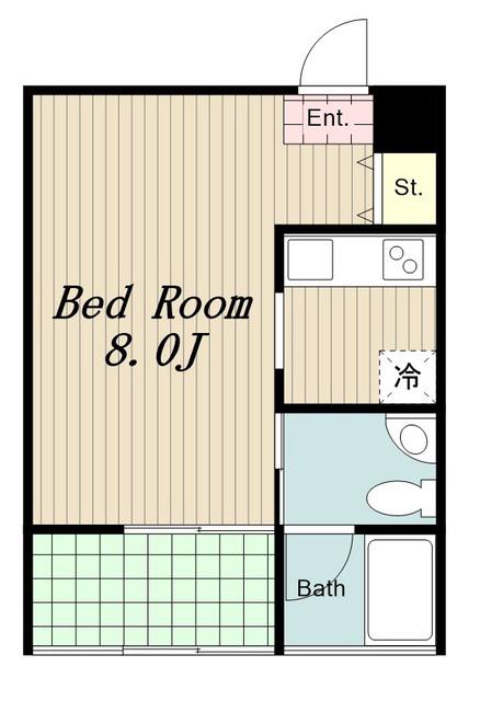 GARDENS FLAT(ワンルーム/2階)の間取り写真