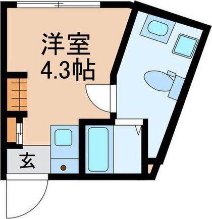 Tセレスト渋谷(ワンルーム/4階)の間取り写真