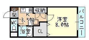第3ハイツ高樋(1K/3階)の間取り写真
