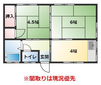 前川アパート(2K/1階)の間取り写真