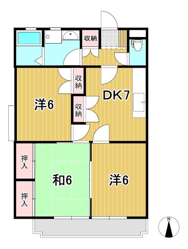 コーポ三協I(3DK/3階)の間取り写真